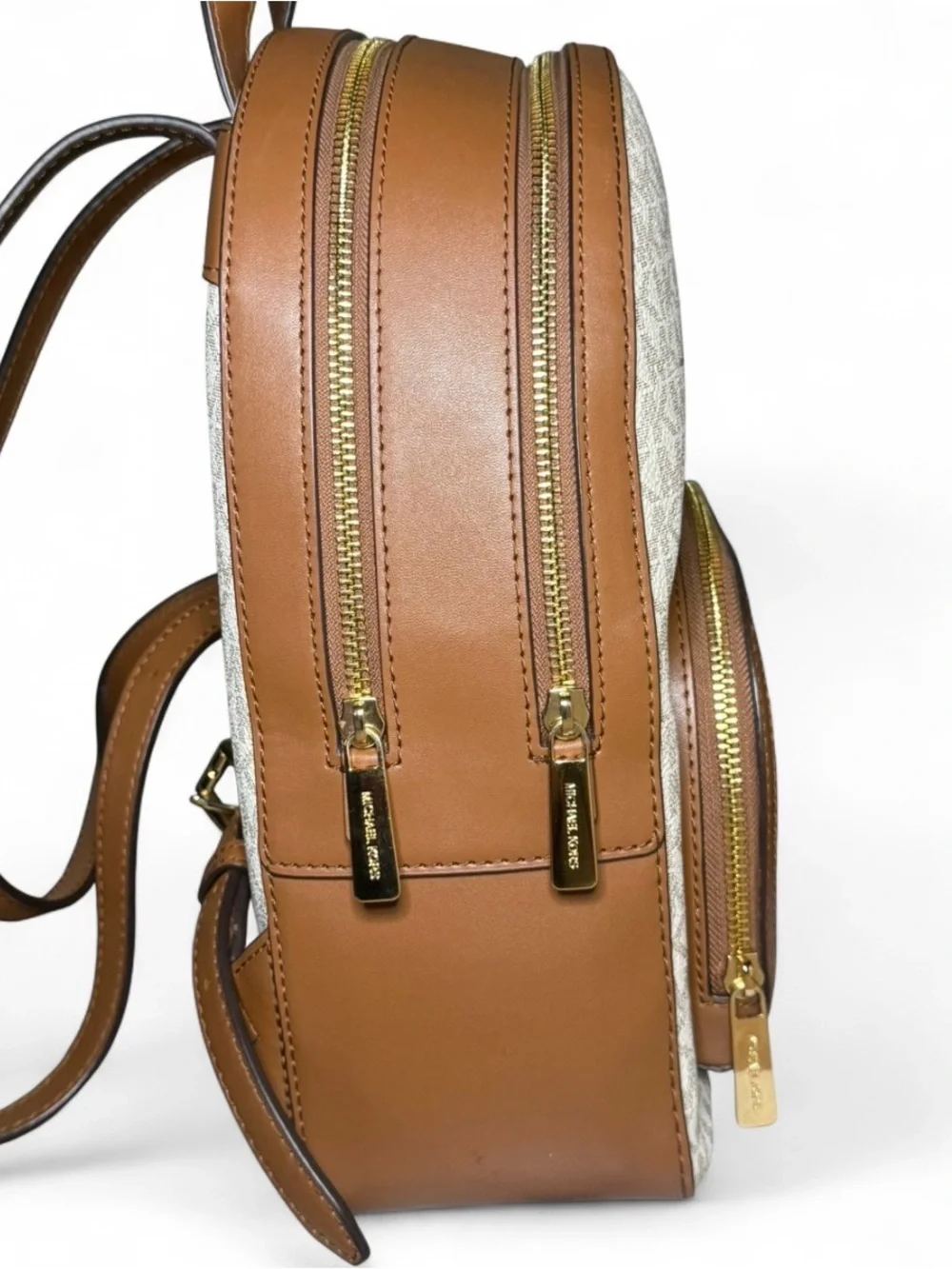 🤎 NWOT Michael Kors Jaycee Medium Logo Backpack - Vanilla/Acorn 🤎